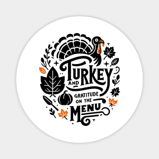 Turkey and Gratitude on the Menu Magnet